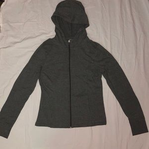 Gray zip up sweat shirt
